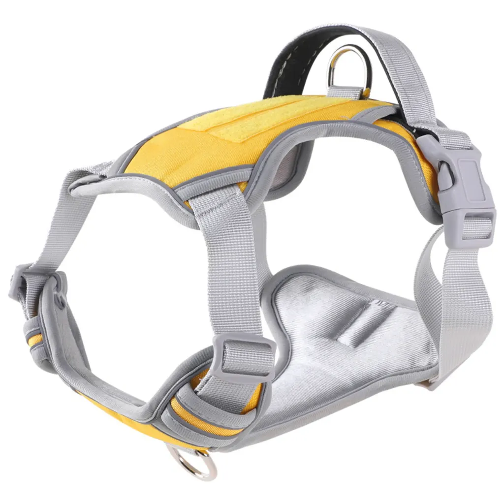 Lux Pets Uprząż Safety Reflective Szelki Odblaskowe Żółto Szare Xl 68-93 Od 45 Dp 90 Kg
