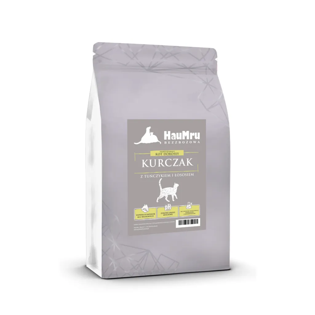 Haumru Koneser Bezzbożowy-Kot Dorosły-Kurczak Z Tuńczykiem I Łososiem Sterylizowany Kastrowany 1.5 Kg
