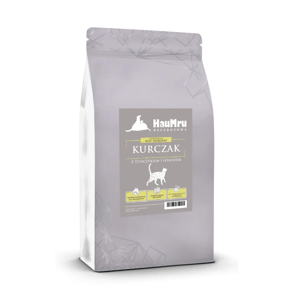 Haumru Koneser Bezzbożowy-Kot Dorosły-Kurczak Z Tuńczykiem I Łososiem Sterylizowany Kastrowany 5 Kg