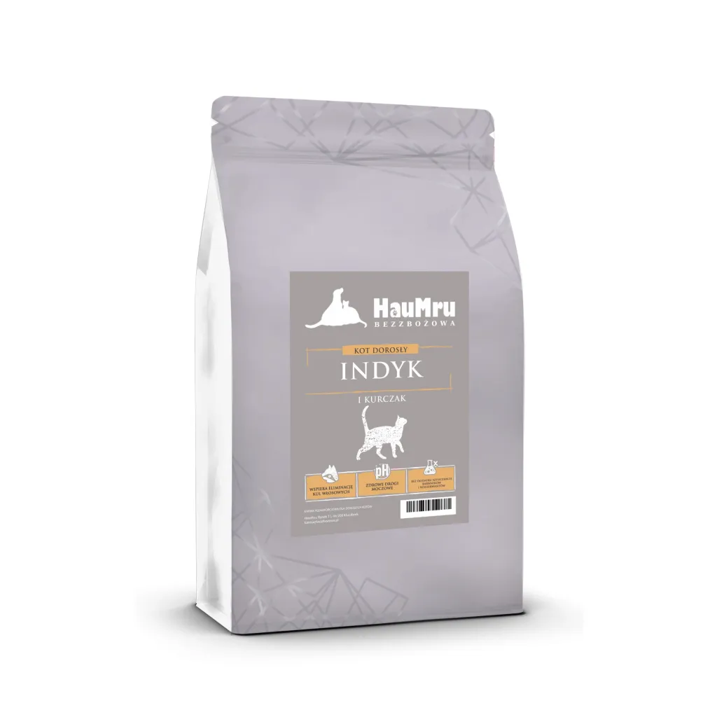 HauMru Bezzbożowa karma dla kota-Dorosły- Indyk I Kurczak 1.5 Kg