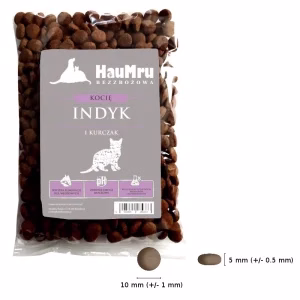 HauMru Bezzbożowa karma dla kota-Kocięta-Indyki Kurczak 100g